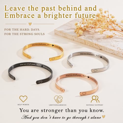 Thumbnail 4 de Smilya This Too Shall Pass Mantra Cuff Bracelet for Women