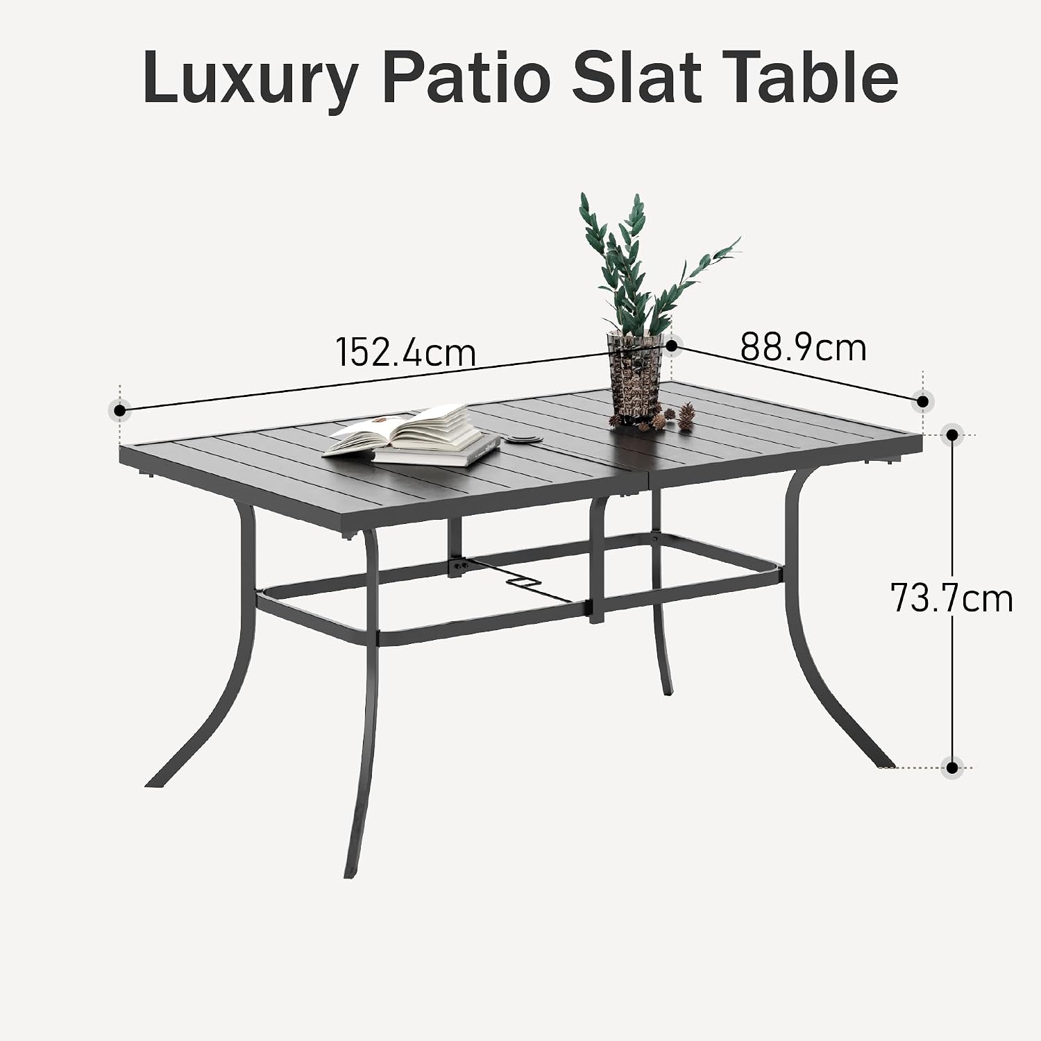 Thumbnail 1 de PHI VILLA 6-Seater Garden Table (150 x 90cm) with 4cm Parasol Hole