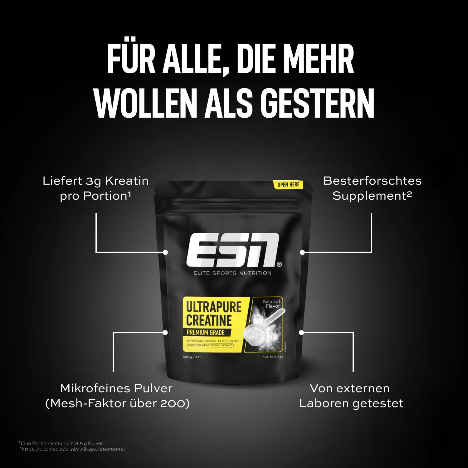 Thumbnail 4 de ESN Ultrapure Creatine Monohydrate 500 g – Kreatinpulver