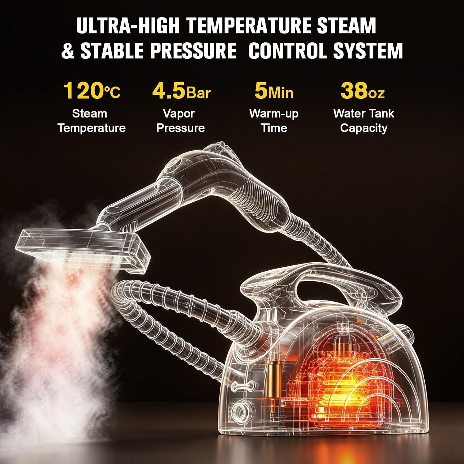 Detalle de LoveBeat 168 Handheld Steam Cleaner, 248°F Steam, 21 Accessories