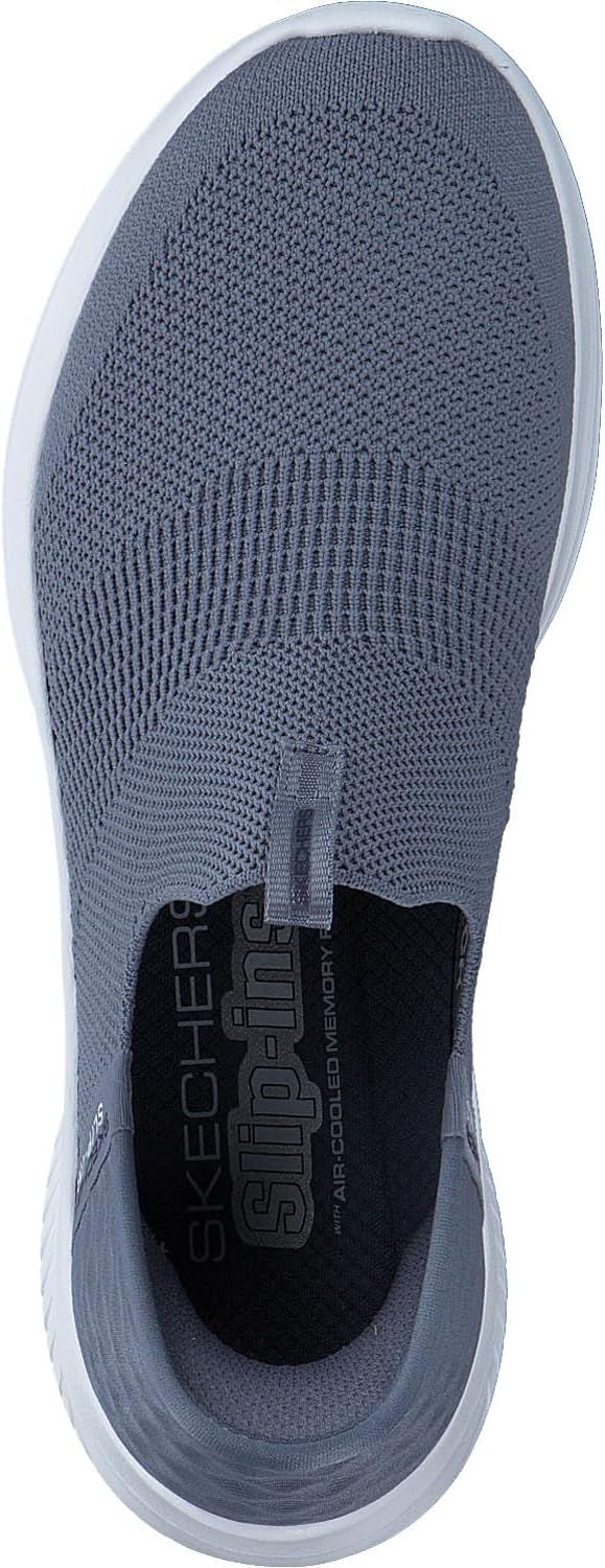 Detalle de Skechers Mujer Ultra Flex 3.0 Cozy Streak Slip-In – Entrenador ligero y cómodo (Slate Textile/Navy Trim) 36 EU