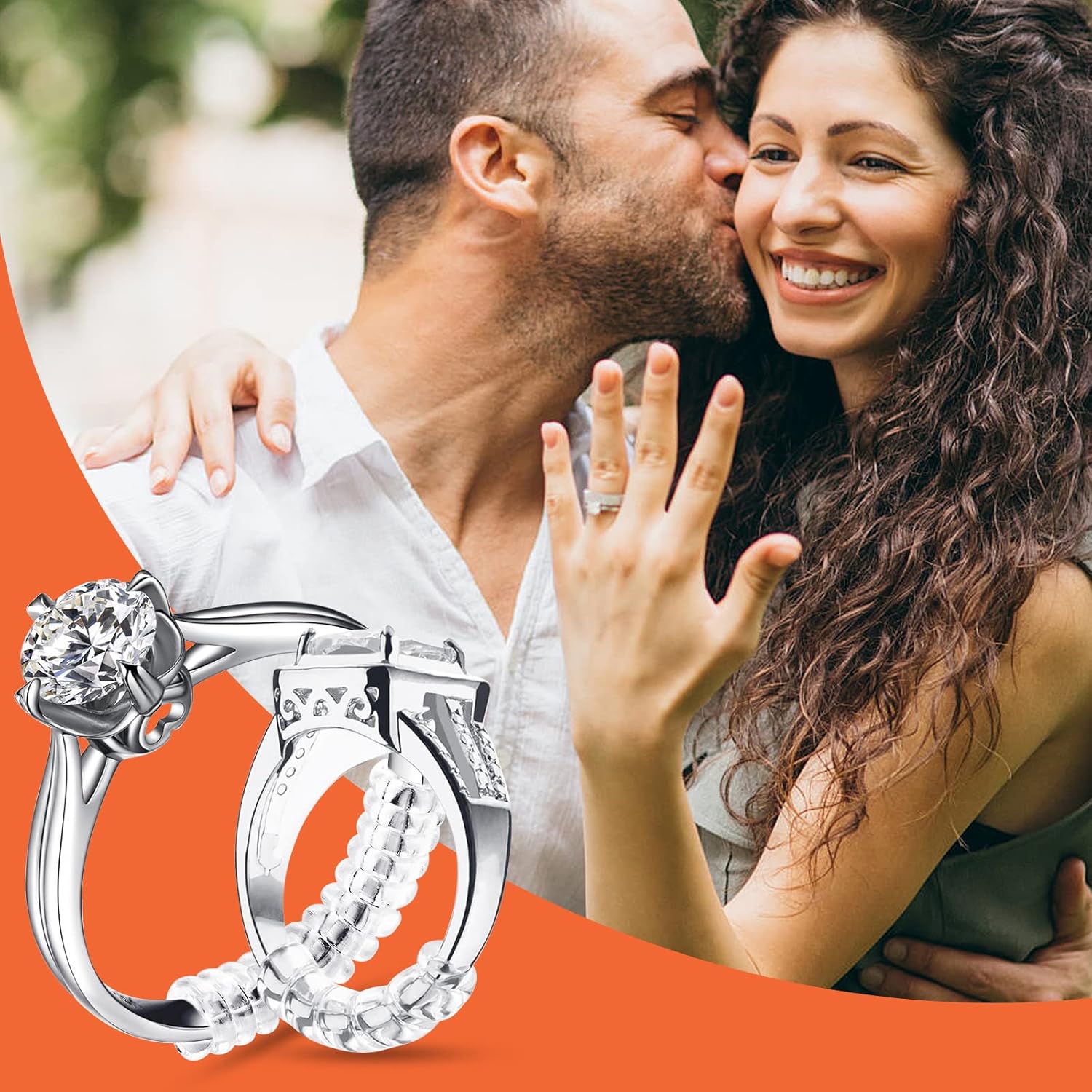 Detalle de Anpro 15 pièces Ajusteur de Taille de Bague – Ensemble Invisible et Jauge