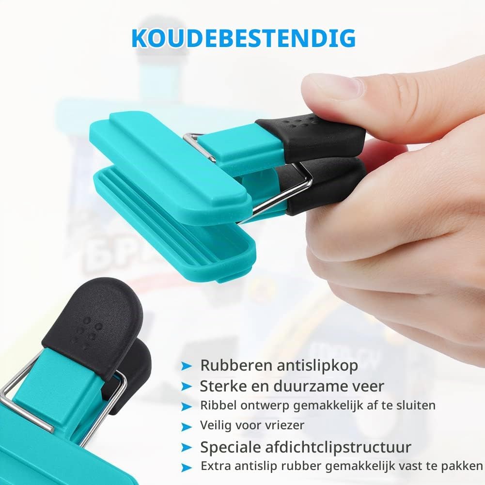 Detalle de AUAUY M1-3408968 voedselclips, 12 kleine zakclips van 7,7 x 6,5 cm