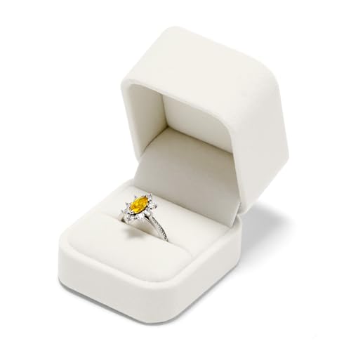 Thumbnail 1 de Oirlv Blanc Velours Boite à Bijoux – Coffret bague élégant 6x5x4 cm