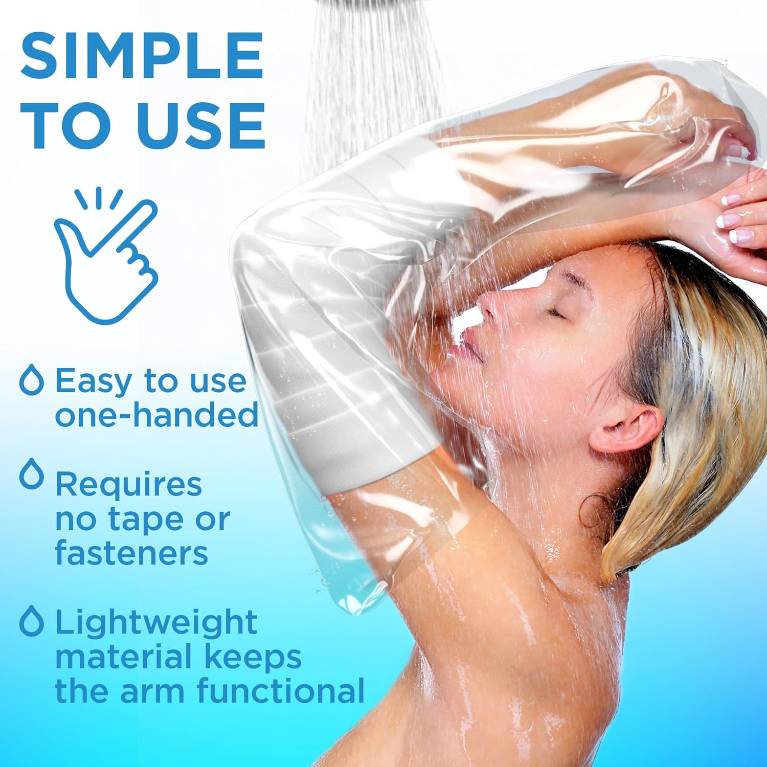 Detalle de 100% Waterproof Cast Covers for Shower Arm - 2-Pack, Reusable Full Arm Sleeves
