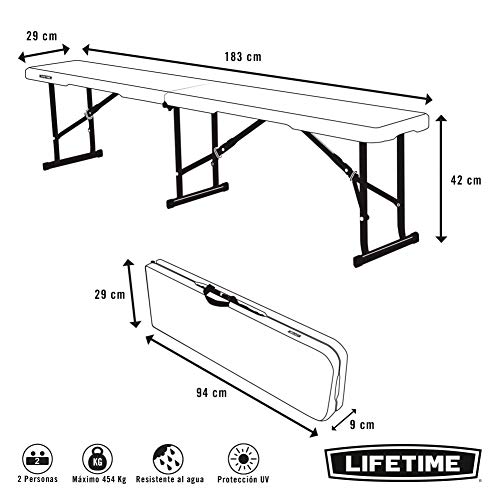 Detalle de LIFETIME 80305 Banco plegable ultrarresistente 454 kg