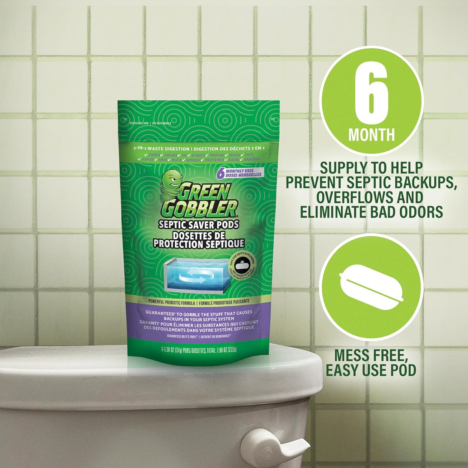 Thumbnail 6 de Green Gobbler Septic Tank Treatment Packets, 12-Month Supply