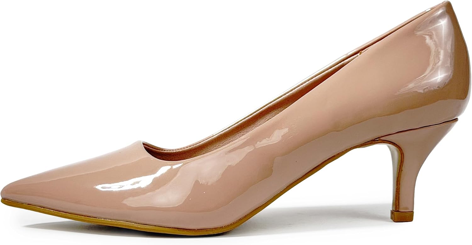 Detalle de MSSCAI pumps voor dames met hak van 5,5 cm, laklook en spitse neus