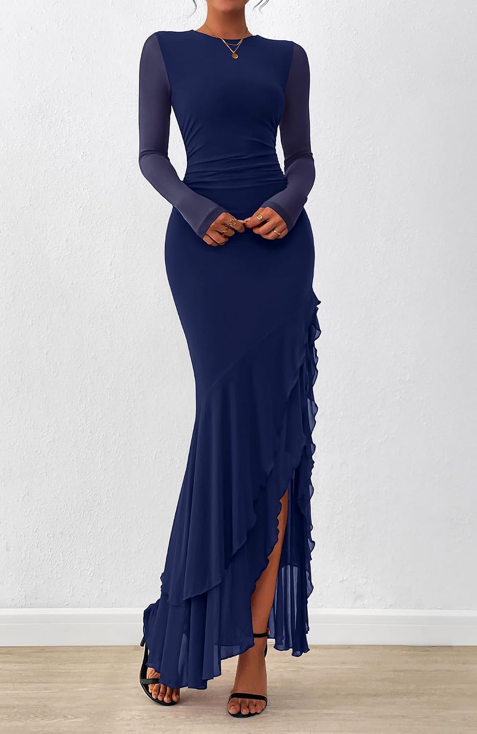Thumbnail 4 de BTFBM Women's Maxi Dress ruched mermaid, Spring 2026