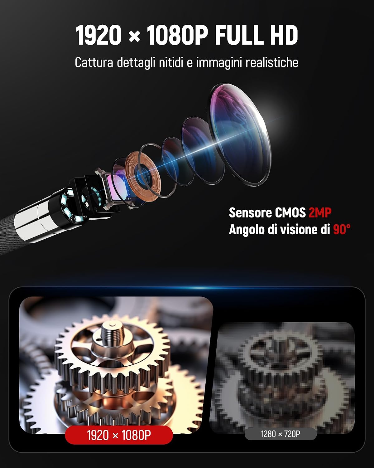 Thumbnail 3 de KAIWEETS Endoscopica 6,5 mm per ispezioni