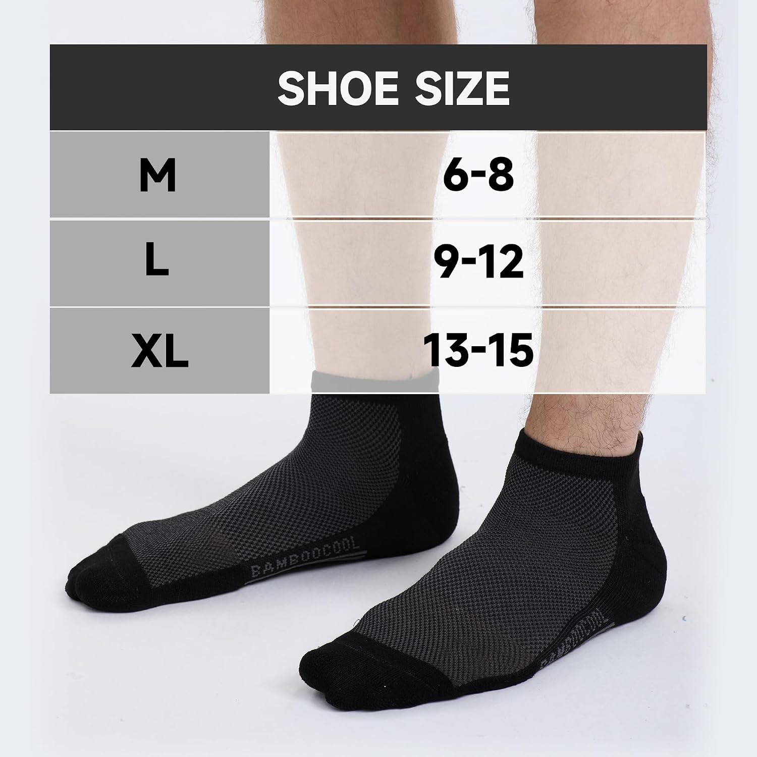 Thumbnail 5 de BAMBOO COOL Men's Athletic Ankle Socks Cushioned 8 Pack