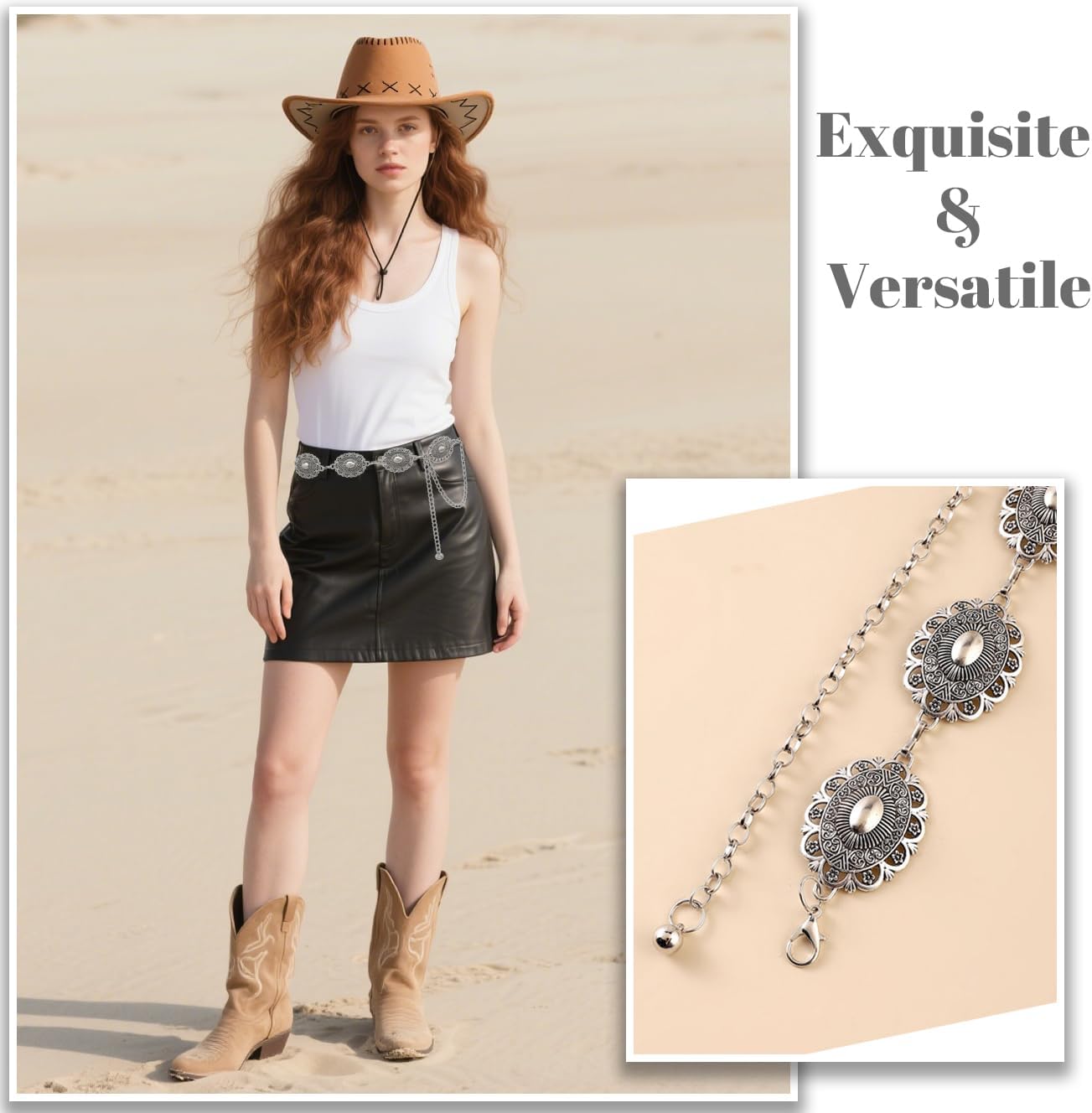 Thumbnail 4 de Western Concho Chain Belt, 45.6-Inch Length