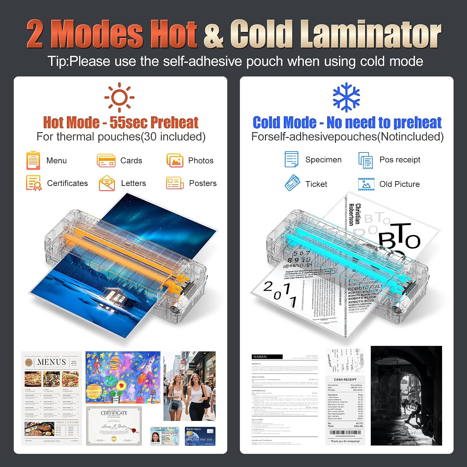 Detalle 2 de 13" 4-Roller Commercial Laminator Machine (3-10 Mil) with 11x17/A3 Support