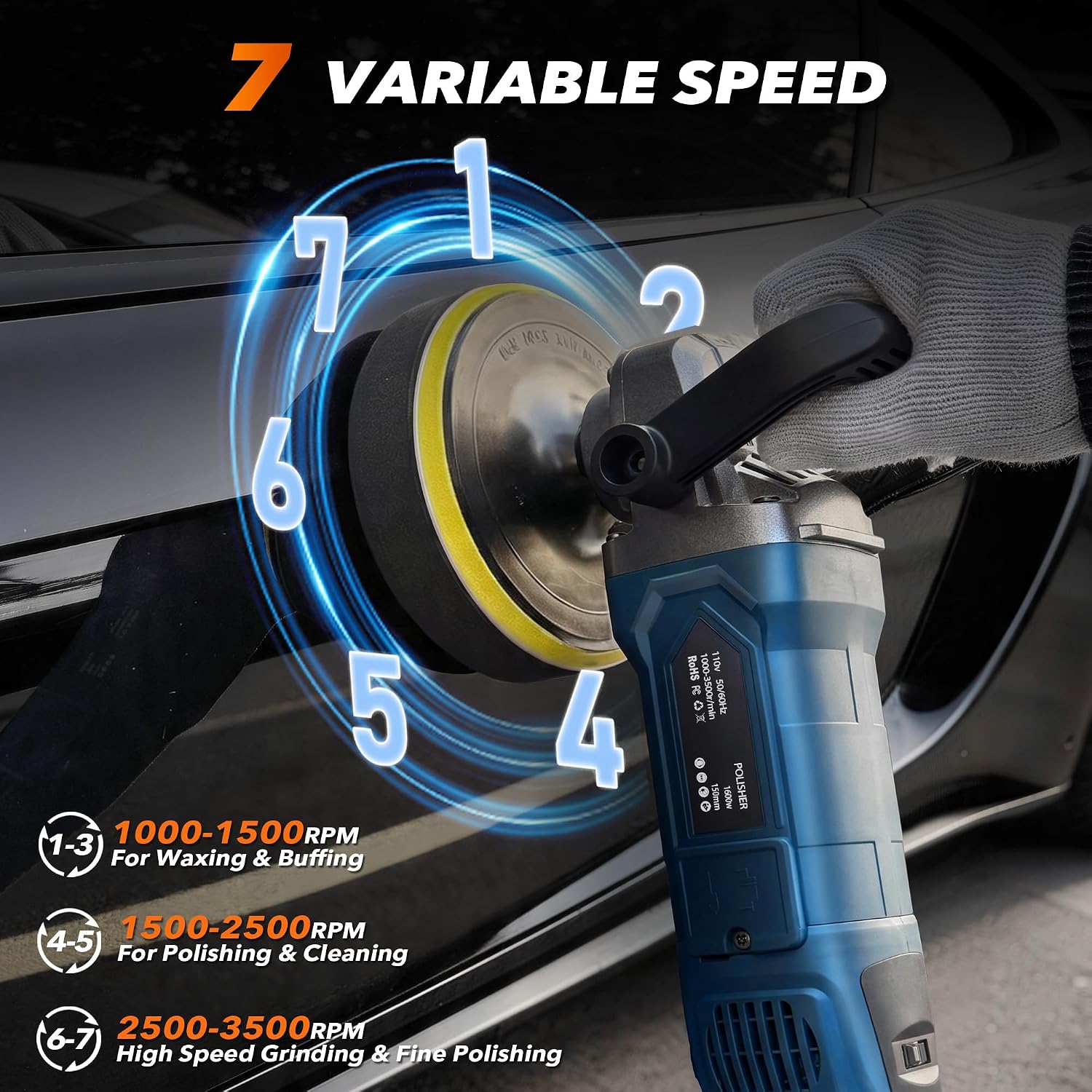 Detalle de OFISPEED Rotary Car Buffer 1600W