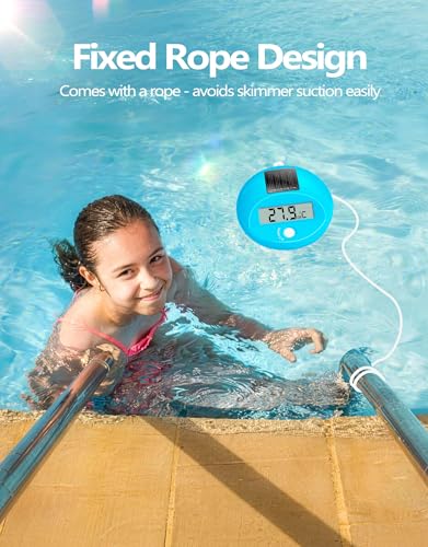 Detalle de PoolLeader Termómetro Piscina Flotante Solar con Pantalla LCD Grande