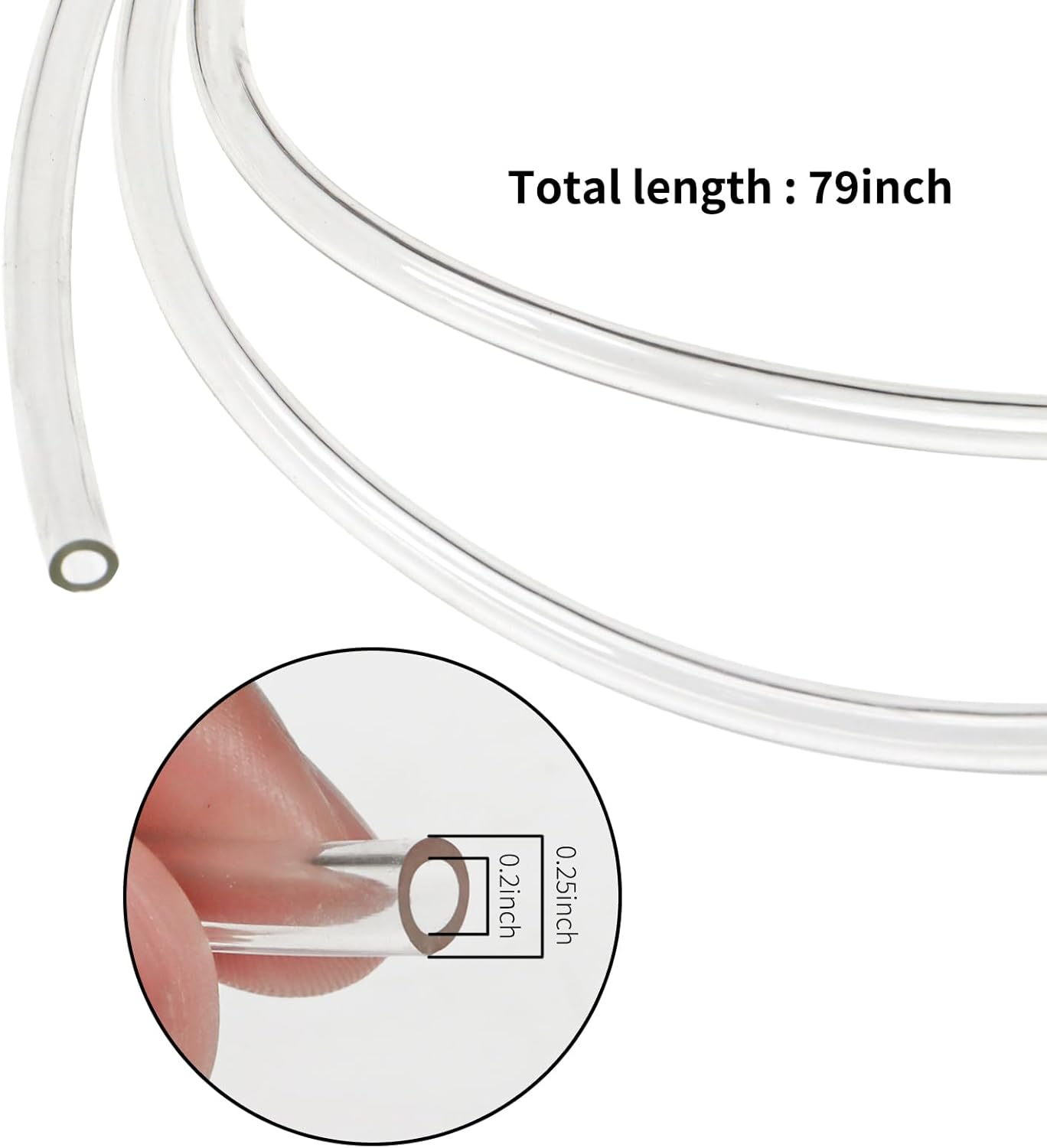 Detalle 2 de Casoter 2M Aquarium Air Line Tubing – Clear PVC Hose for Fish Tanks and More