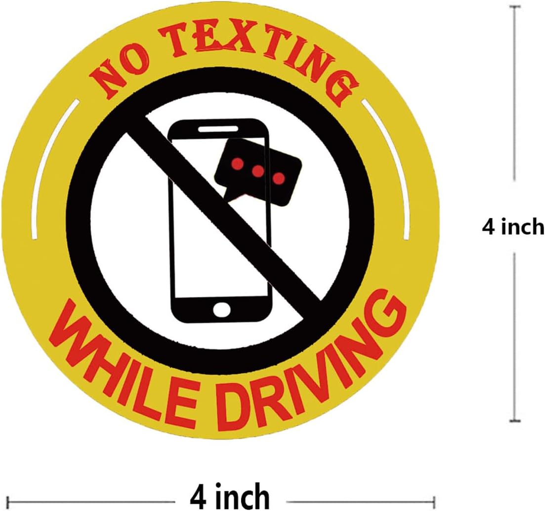 Thumbnail 1 de No Texting While Driving car safety stickers, 4-inch