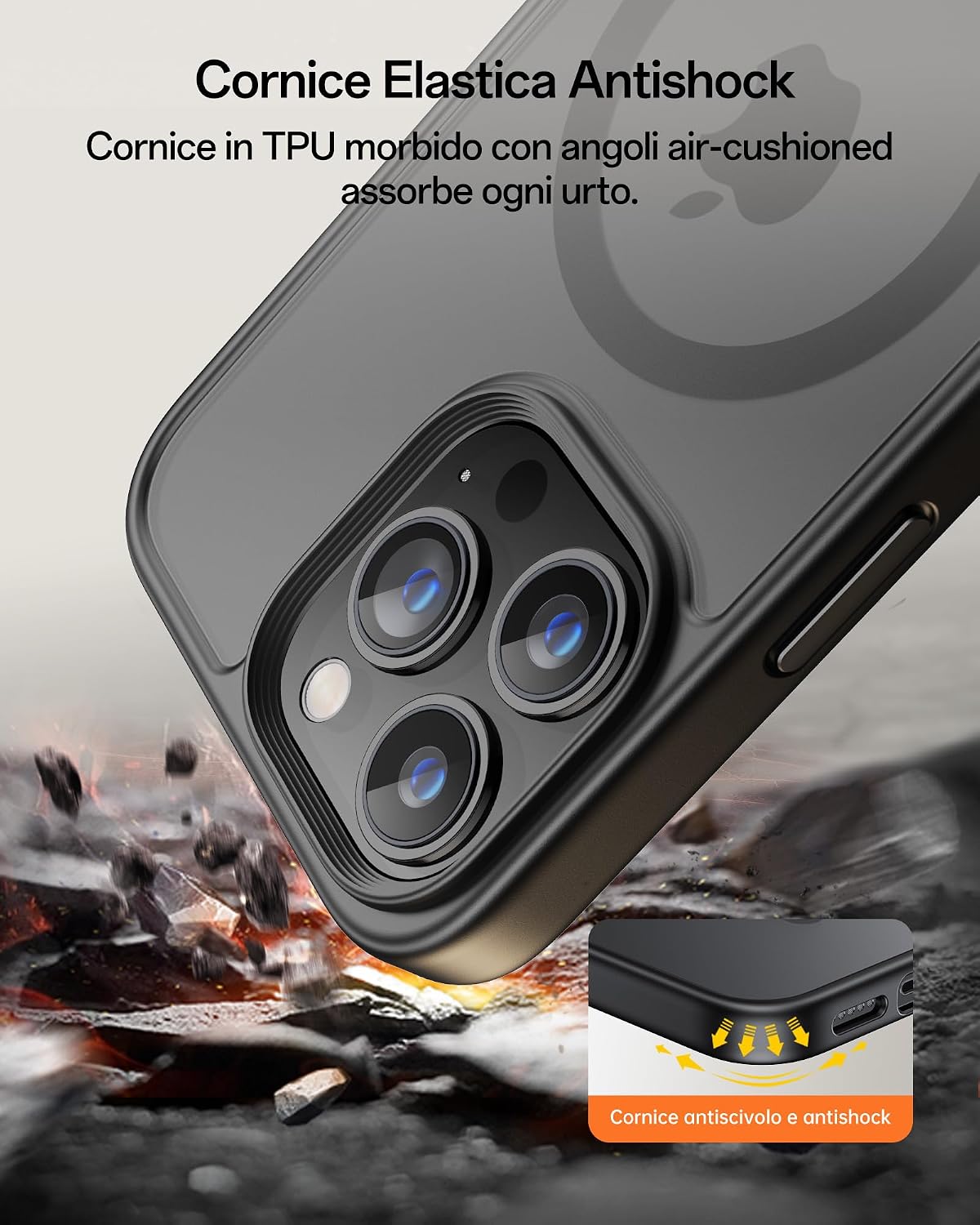 Detalle de UNBREAKcable Custodia Magnetica per iPhone 13 Pro Max 6,7": protezione completa e magSafe integrato