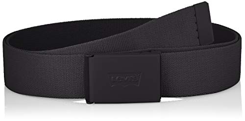 Detalle de Levi's Tonal Batwing Web Belt para hombre - Negro (Regular Black), una opción versátil y sobria