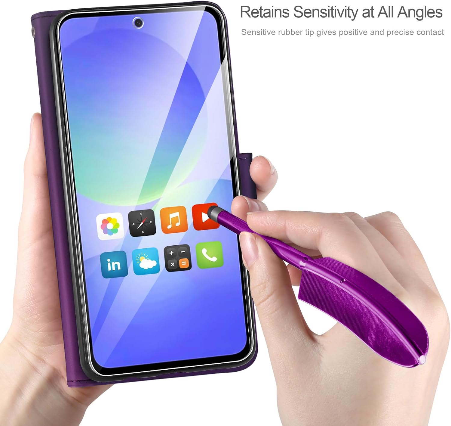 Thumbnail 4 de AROYI Lederhülle Galaxy A36 5G Dunkel Violett