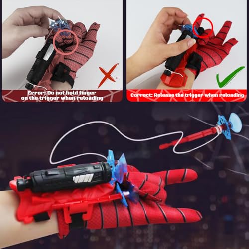 Detalle 2 de YIGAARUI Suction Cup Shooter: Kid-Friendly Web Glove Launcher for Action Play