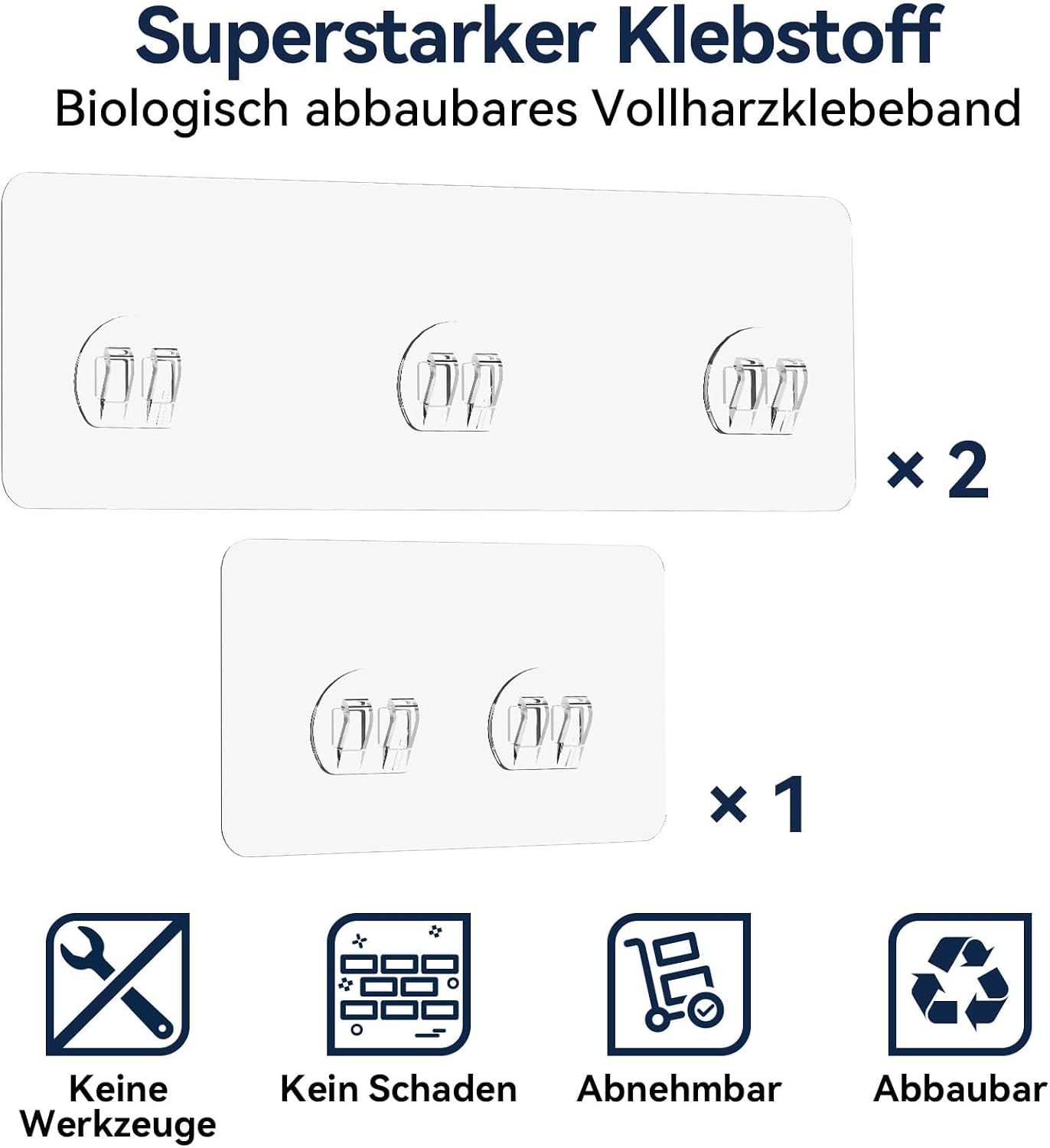 Thumbnail 6 de YASONIC Duschablage ohne Bohren (3er-Set) – rostfreie Organizer mit 2 Haken, schnell trocknend, Silber