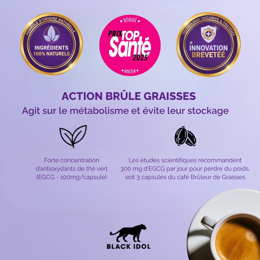 Detalle de Black Idol Café Brûleur de Graisses Lungo – Capsules compatibles Nespresso, pack 20