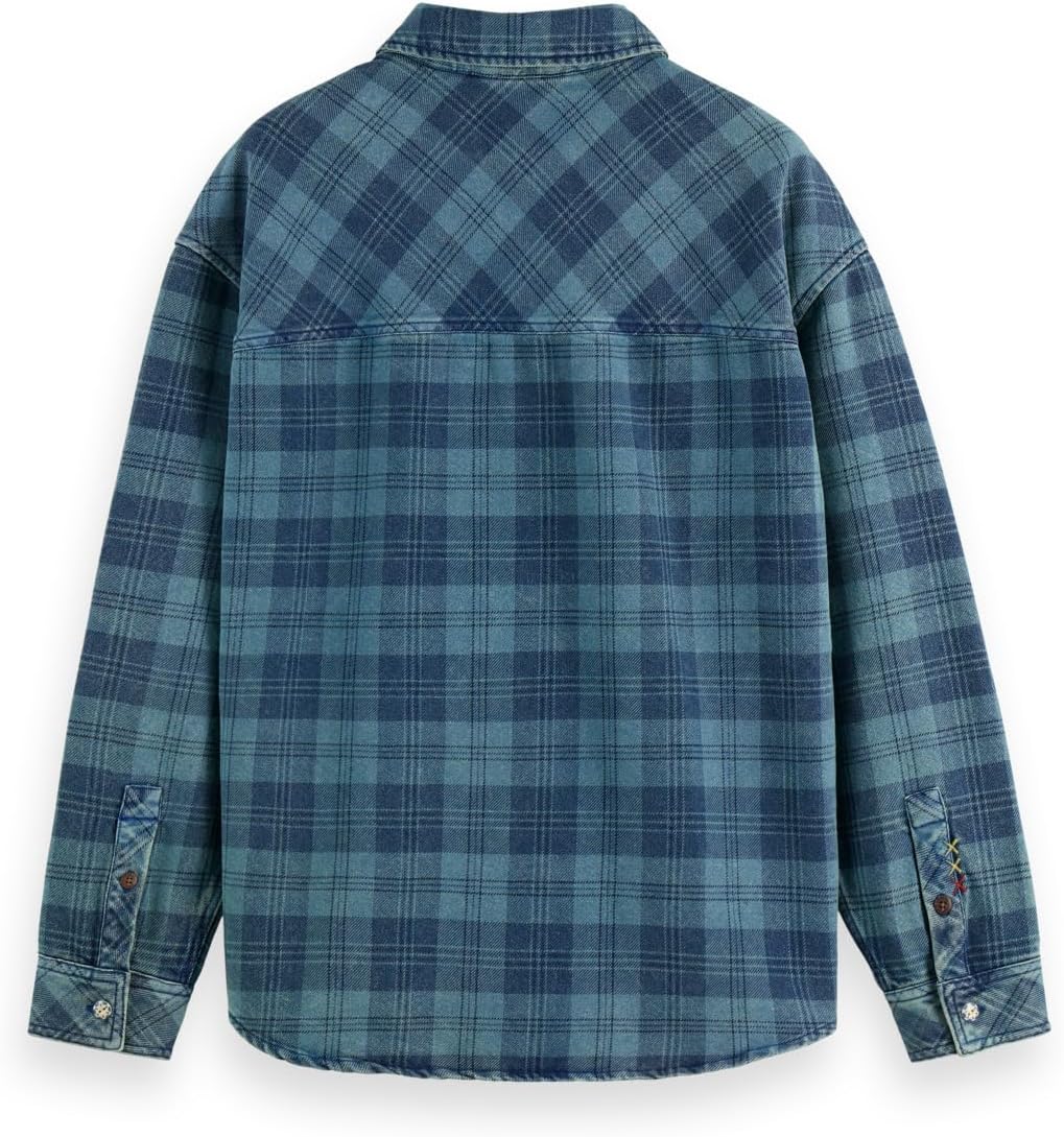 Detalle de Scotch & Soda Washed Denim Checked Overshirt đ