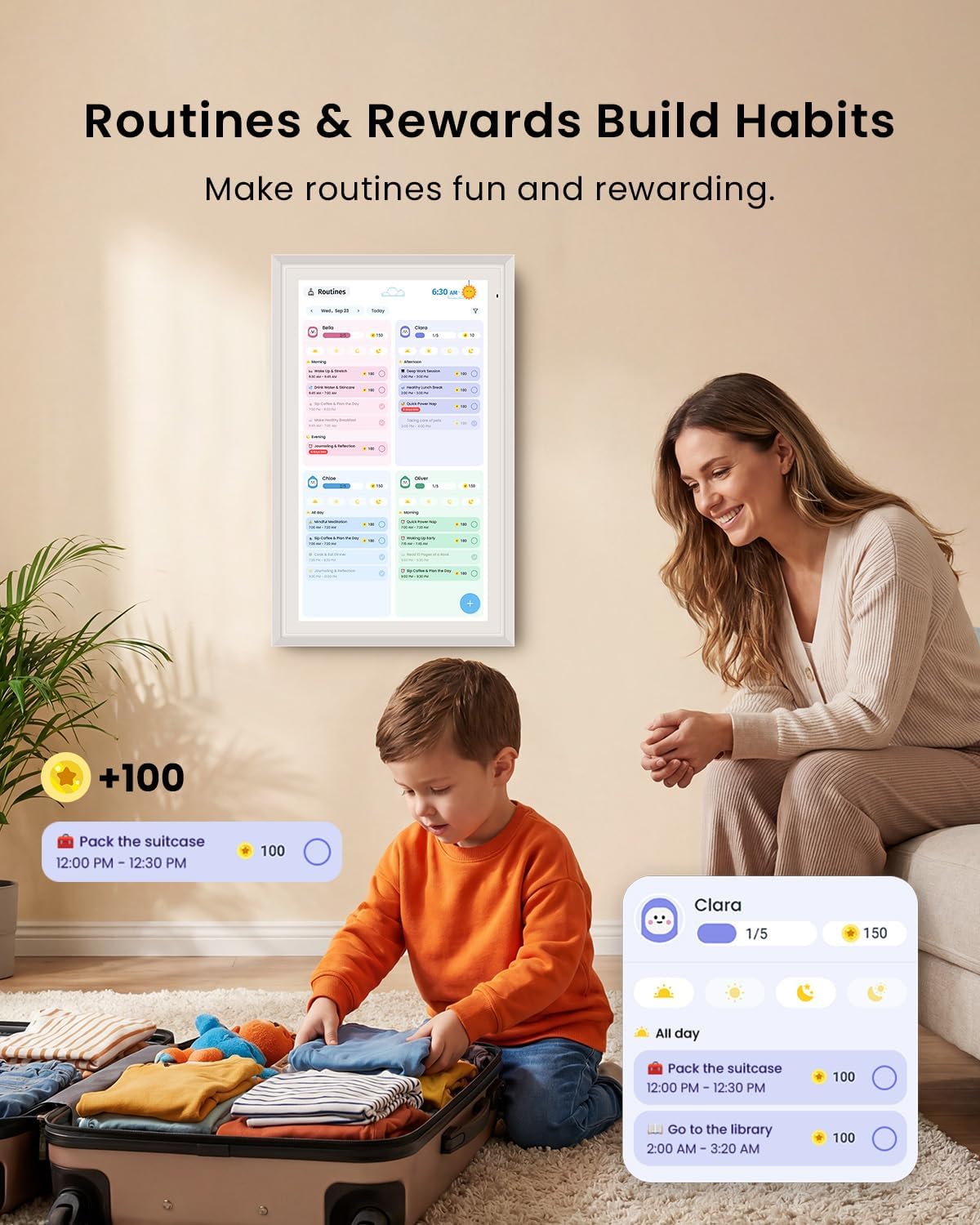Detalle de Apolosign 21.5-inch Digital Calendar: Dual Mode Smart Wall Planner
