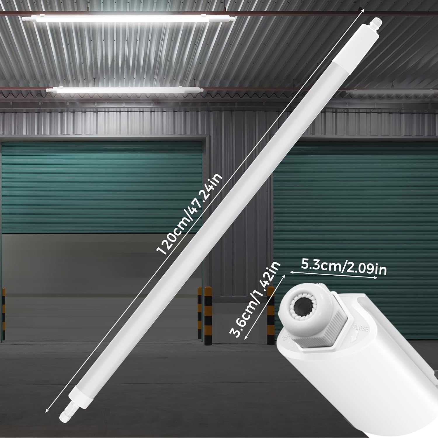 Thumbnail 4 de Zemty 4FT LED Batten Lights 36W 3960LM (IP65, 3CCT selectable) for shed, garage and workshop