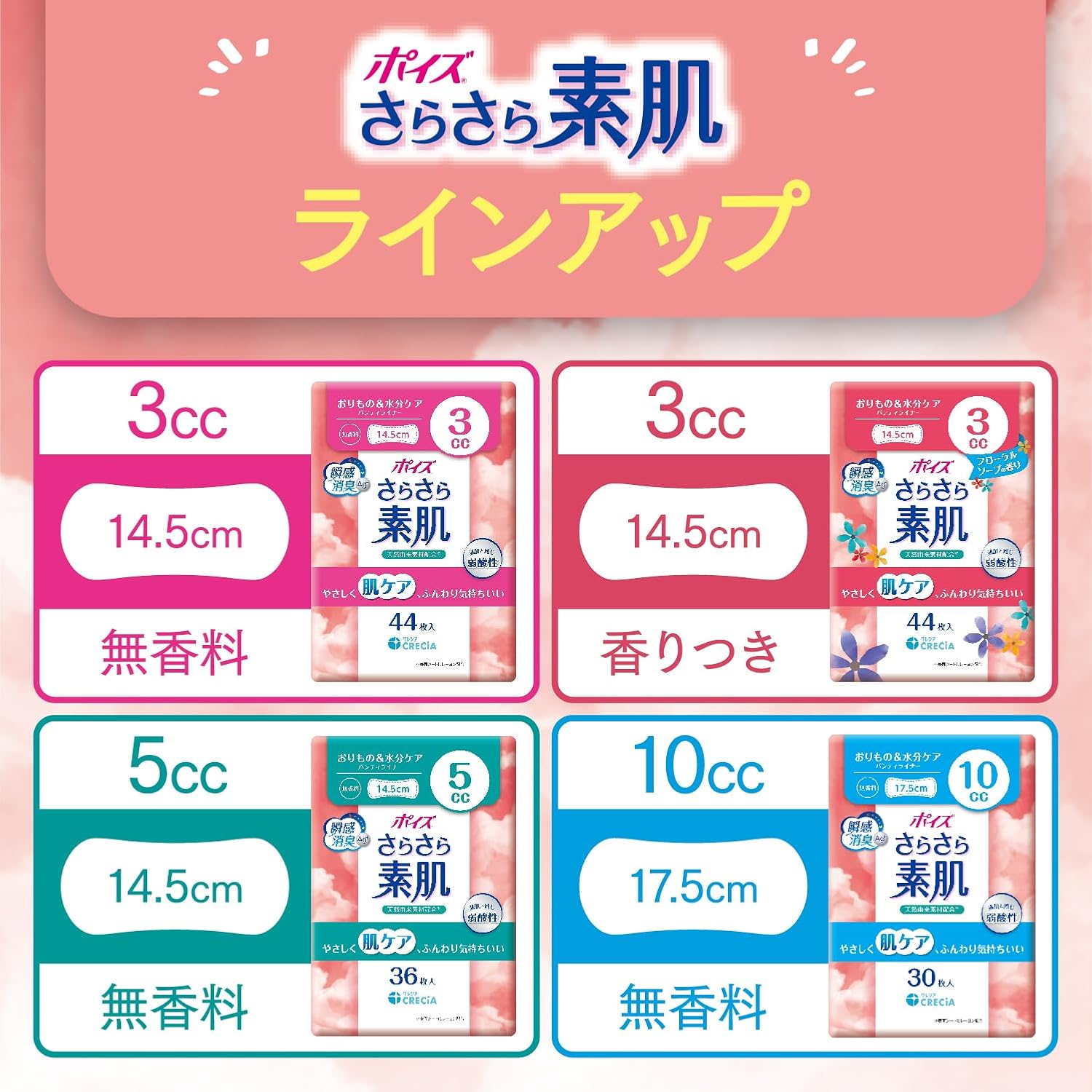 Thumbnail 6 de ポイズ 10cc 17.5cm おりものシート 無香料・レーヨン配合 90枚
