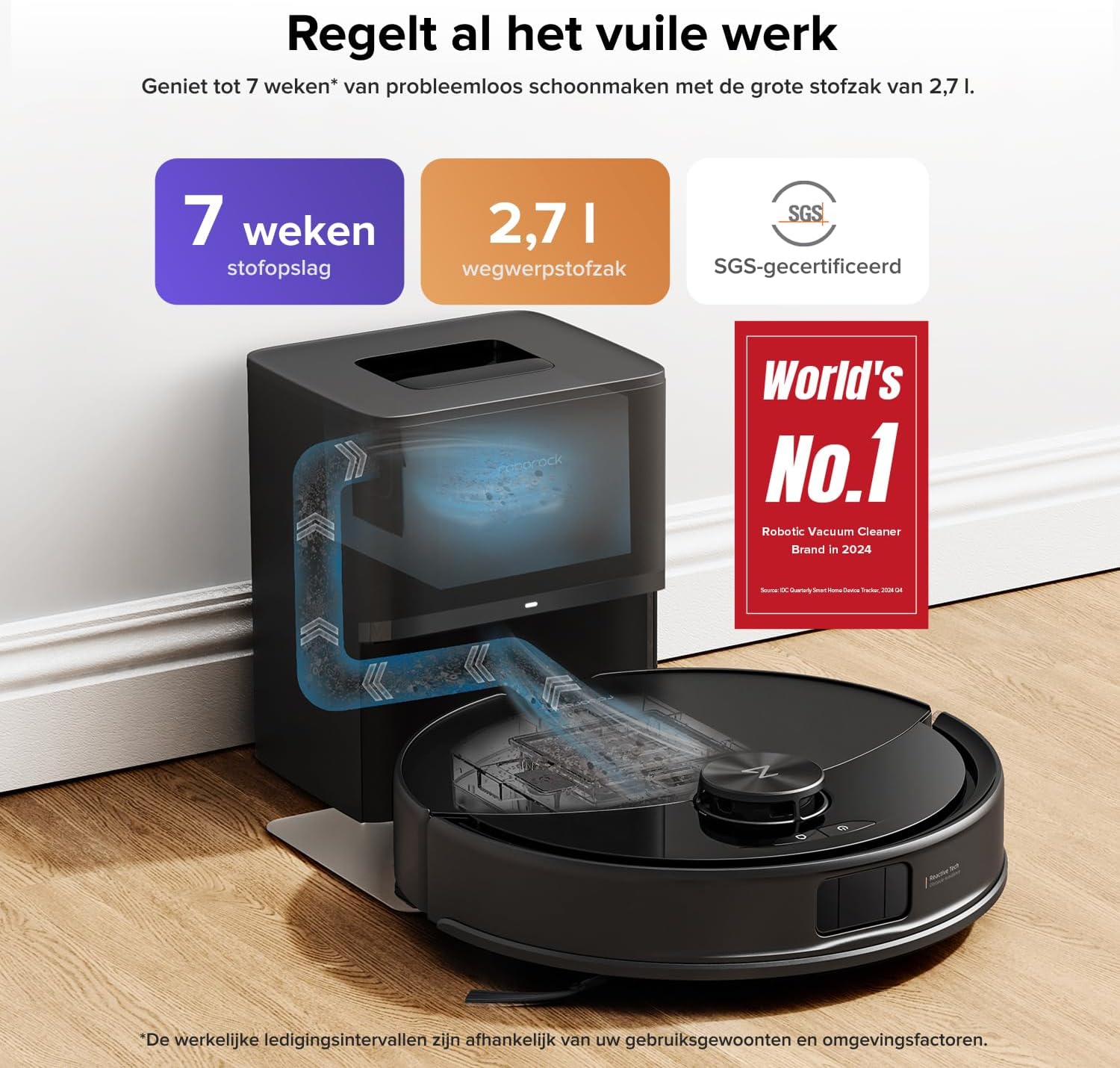 Detalle 2 de Roborock robotstofzuiger en dweil 10.000 Pa