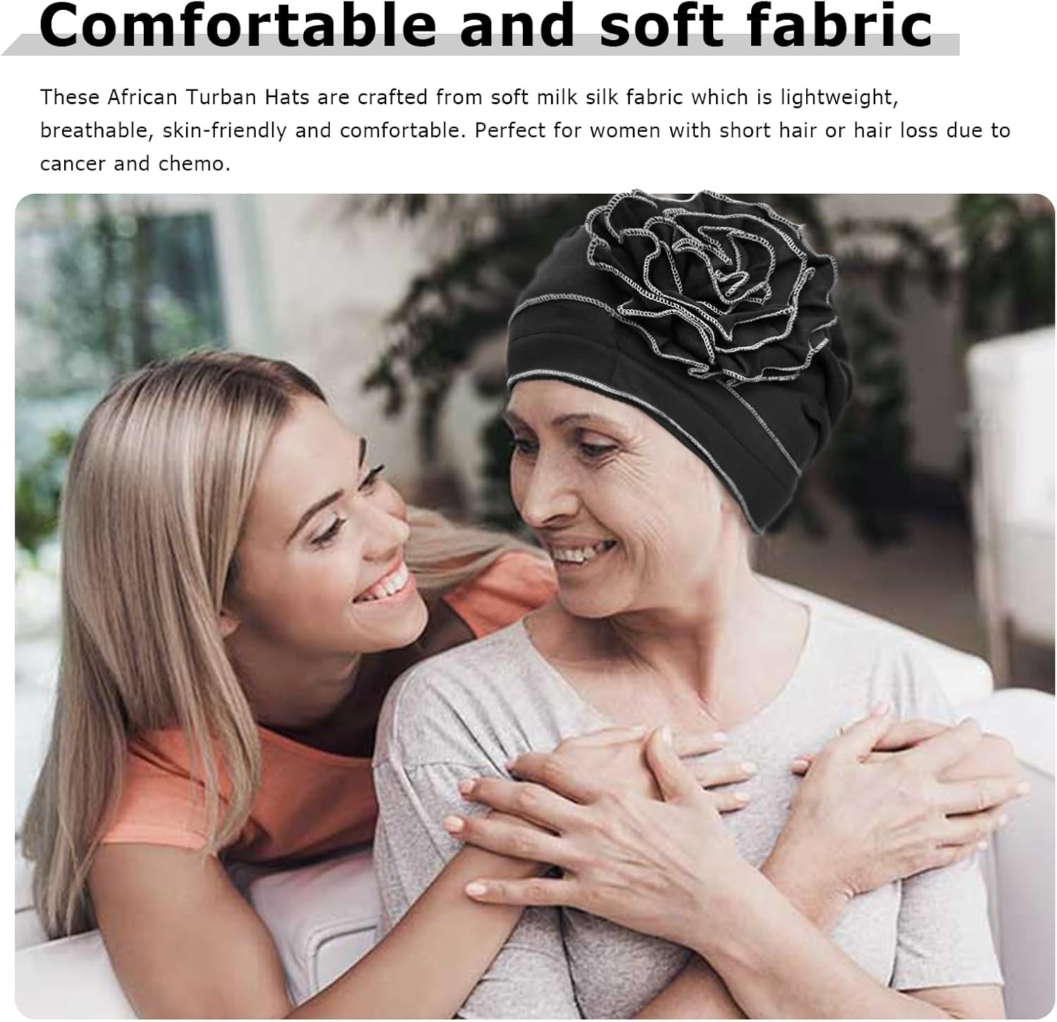 Thumbnail 2 de DRESHOW Chemo Turban Headwear Soft Cancer Headwrap Hat for Women Beanies Flowers Hair Loss Cap