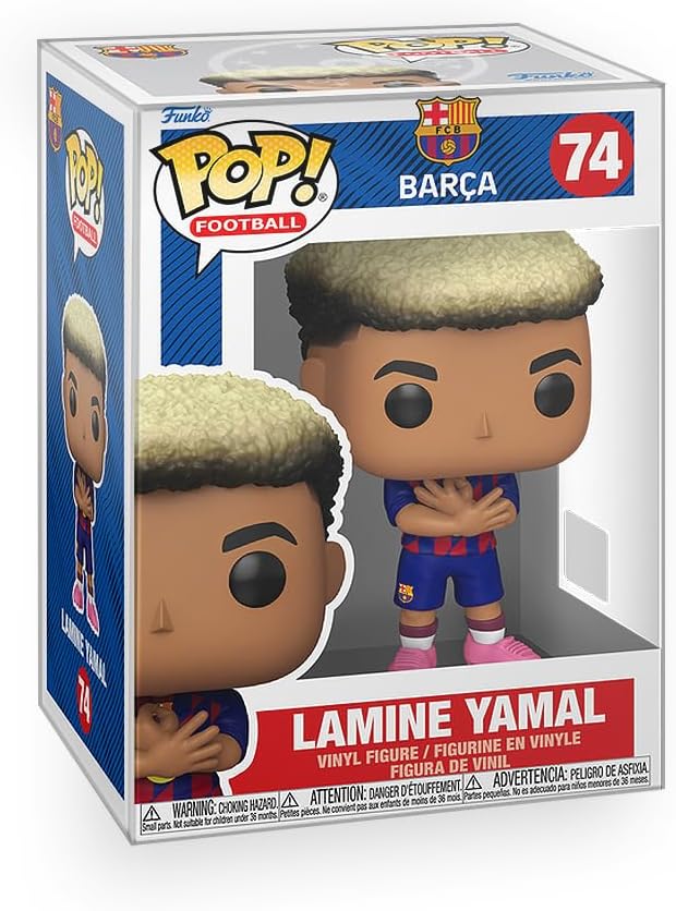 Detalle de Epic Collectibles Pop Football バルセロナ ラミン・ヤマル ビニールフィギュア プロテクター付き