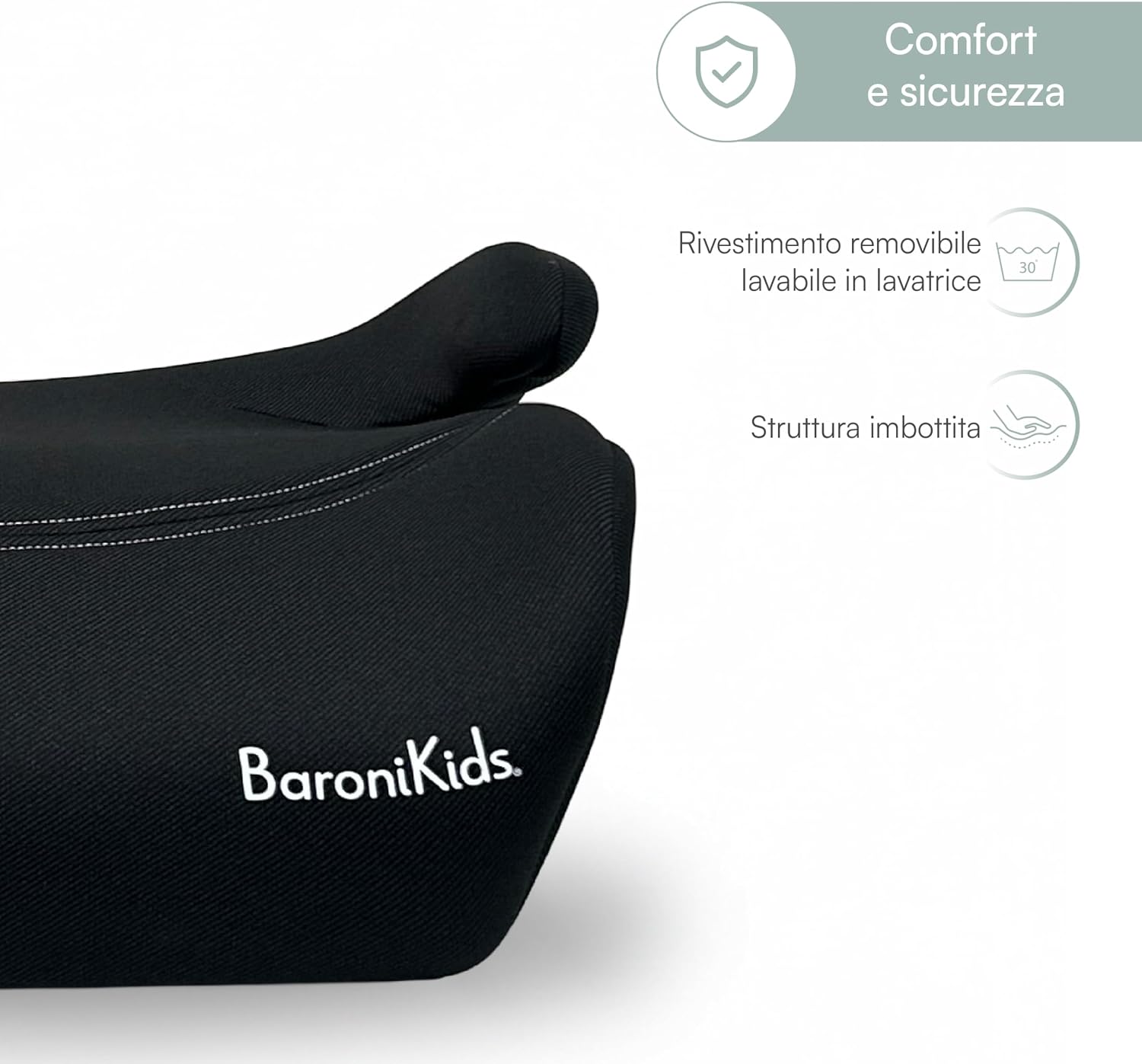 Thumbnail 3 de Baroni Kids Rialzino Auto i-Size 125-150 cm: seduta imbottita, rivestimento lavabile e Isofix — compatto e sicuro