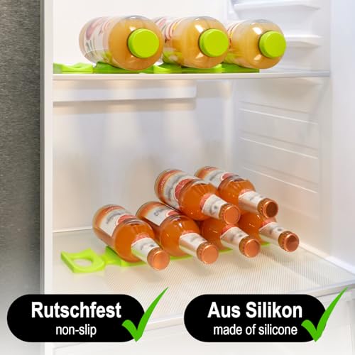 Detalle de COM-FOUR Portabotellas 3x: Estante plegable de silicona para refrigerador y eventos