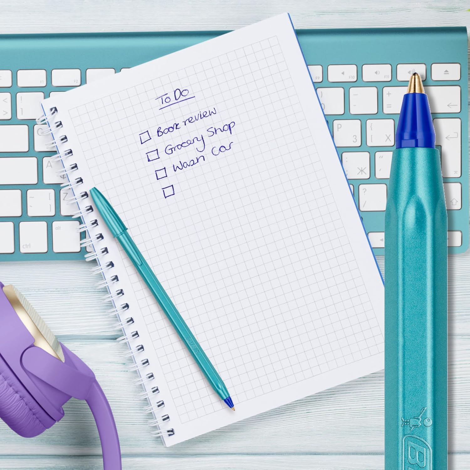 Thumbnail 5 de BIC Cristal Glacé Stylos-Bille Pointe Moyenne (1,00 mm) — Pack 7 avec Cartouches Rechargeables