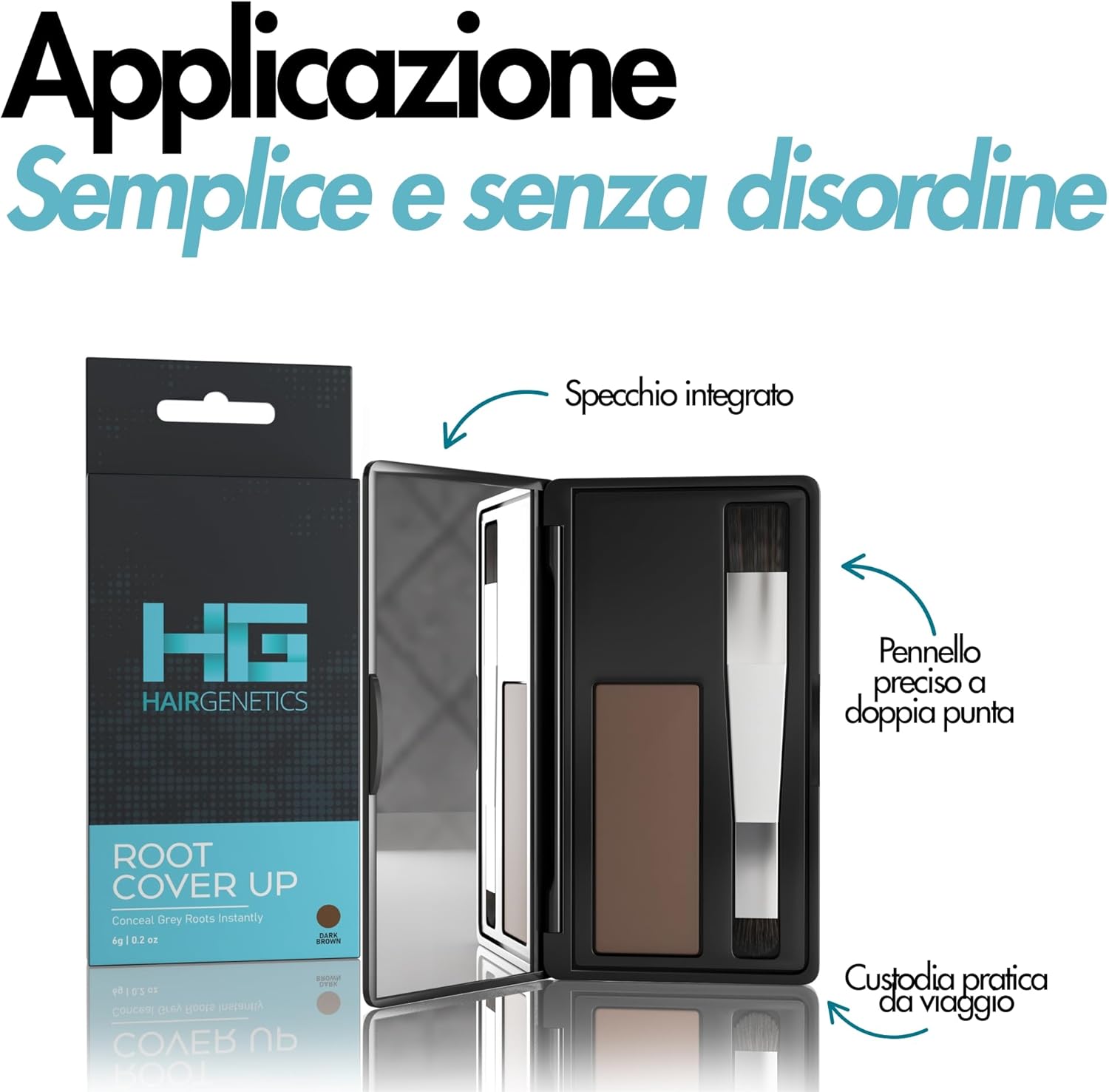 Thumbnail 4 de Hair Genetics Root Cover Up Ritocco Ricrescita Radici – Copre i capelli bianchi e definisce le sopracciglia (Marrone Chiaro)