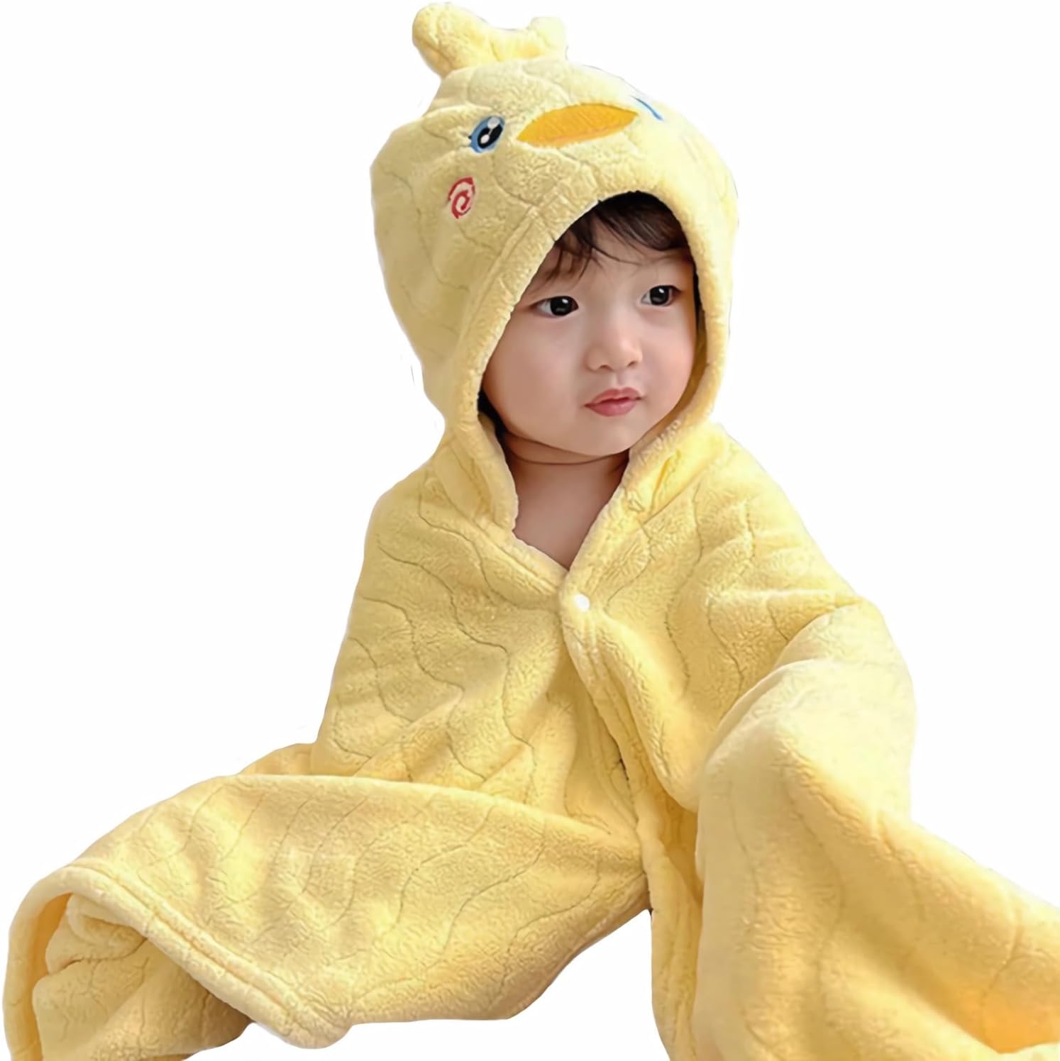 Thumbnail 5 de Fayscingo Baby Hooded Bath Towel – Soft Coral Fleece 120x80cm for Babies to 5 Years