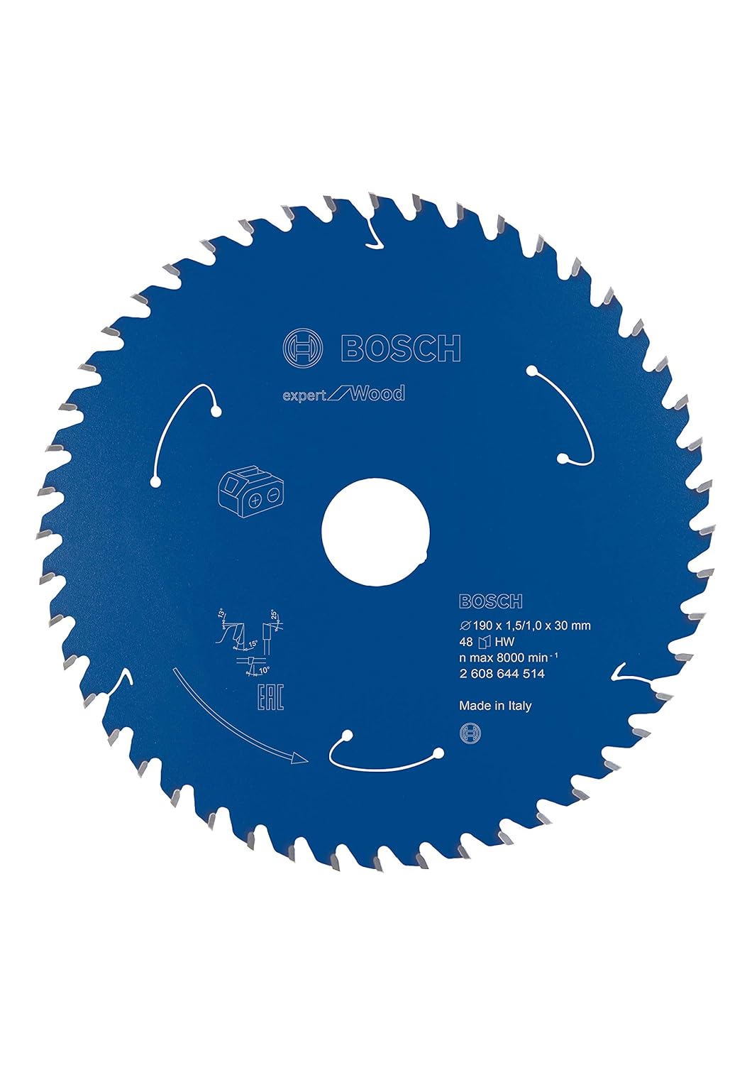 Detalle 2 de Bosch Professional Expert Kreissägeblatt für Holz (Ø 190 x 30 x 1,5 mm, 48 Zähne) – passend für Akku-Hand- und Tauchkreissägen