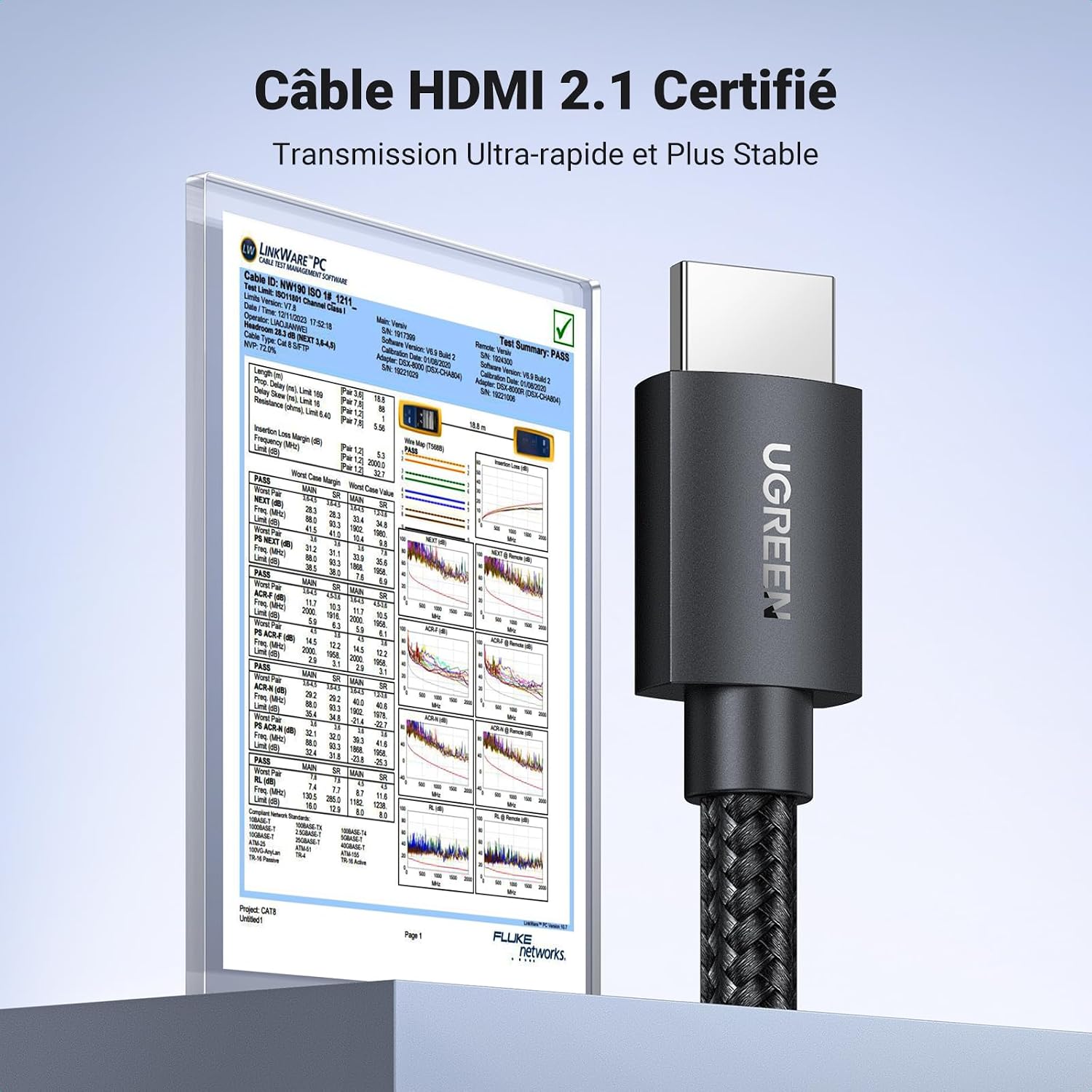 Thumbnail 1 de UGREEN HDMI 2.1-kabel van 5 m, nylon, 8K 60Hz en 4K 120Hz