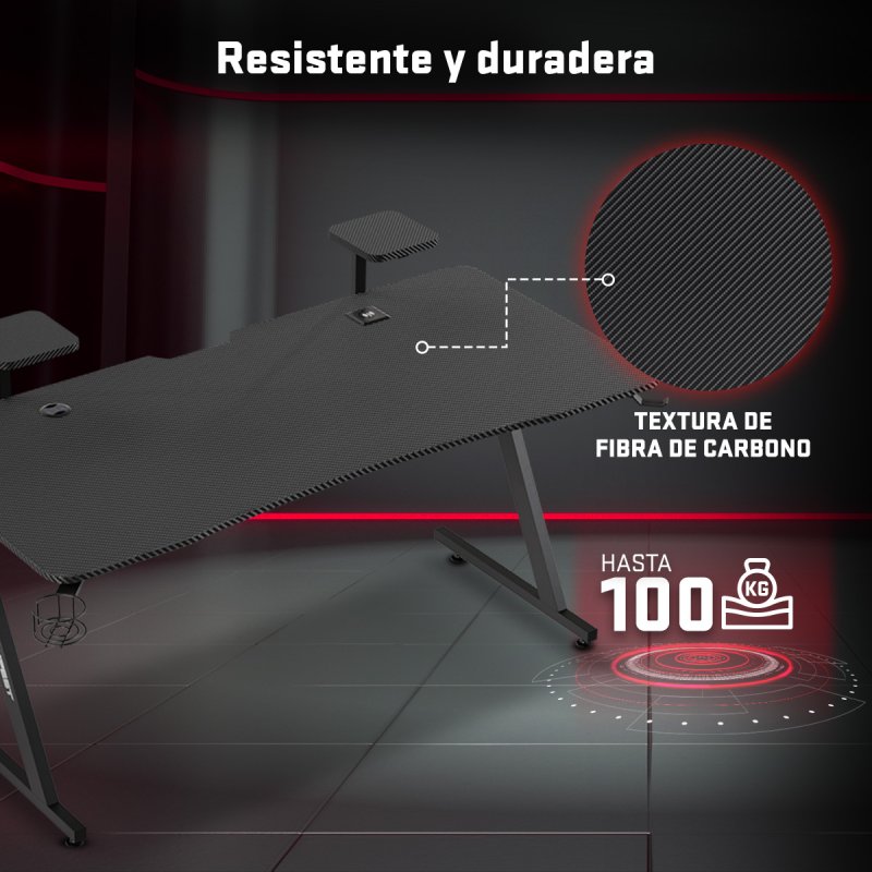 Thumbnail 1 de Tempest Sanctuary Mesa Gaming 160x75cm RGB Negra