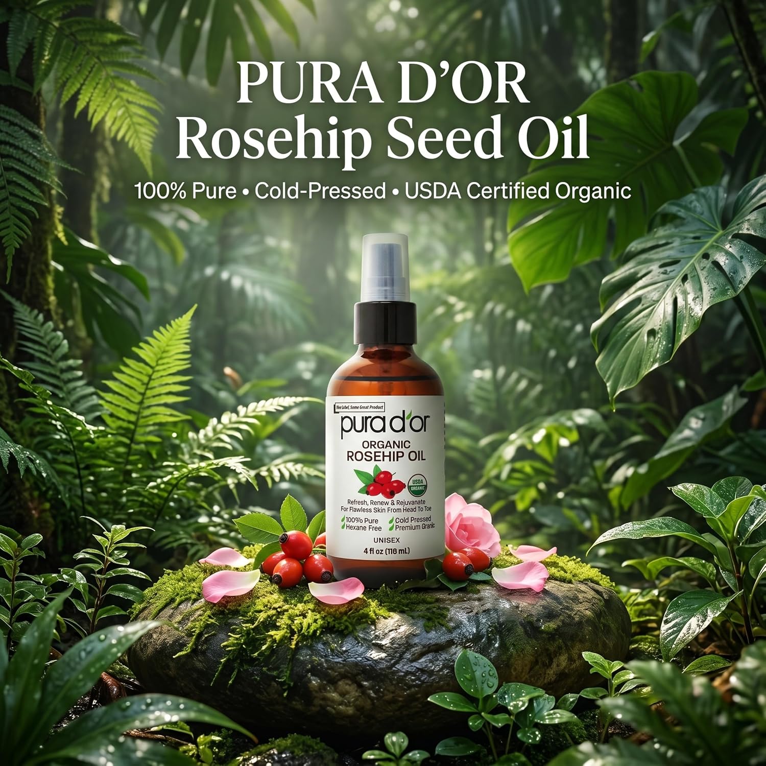 Thumbnail 1 de PURA D'OR Rosehip Seed Oil 4 oz