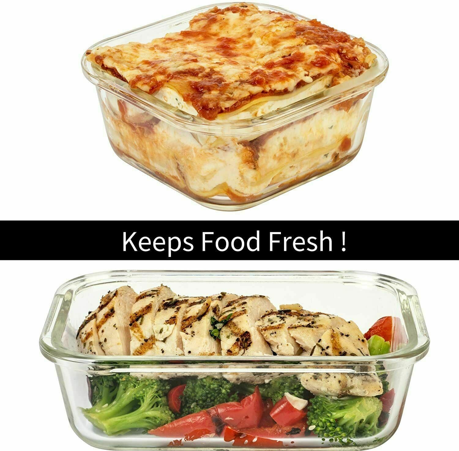 Detalle de Razab 24 Pc Glass Food Storage Containers with Airtight Lids