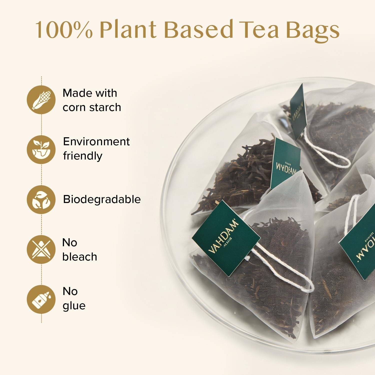 Detalle de VAHDAM Earl Grey Nero in Bustine (100 pezzi) con Bergamotto – Caffeaina Media, Senza Glutine e Non OGM