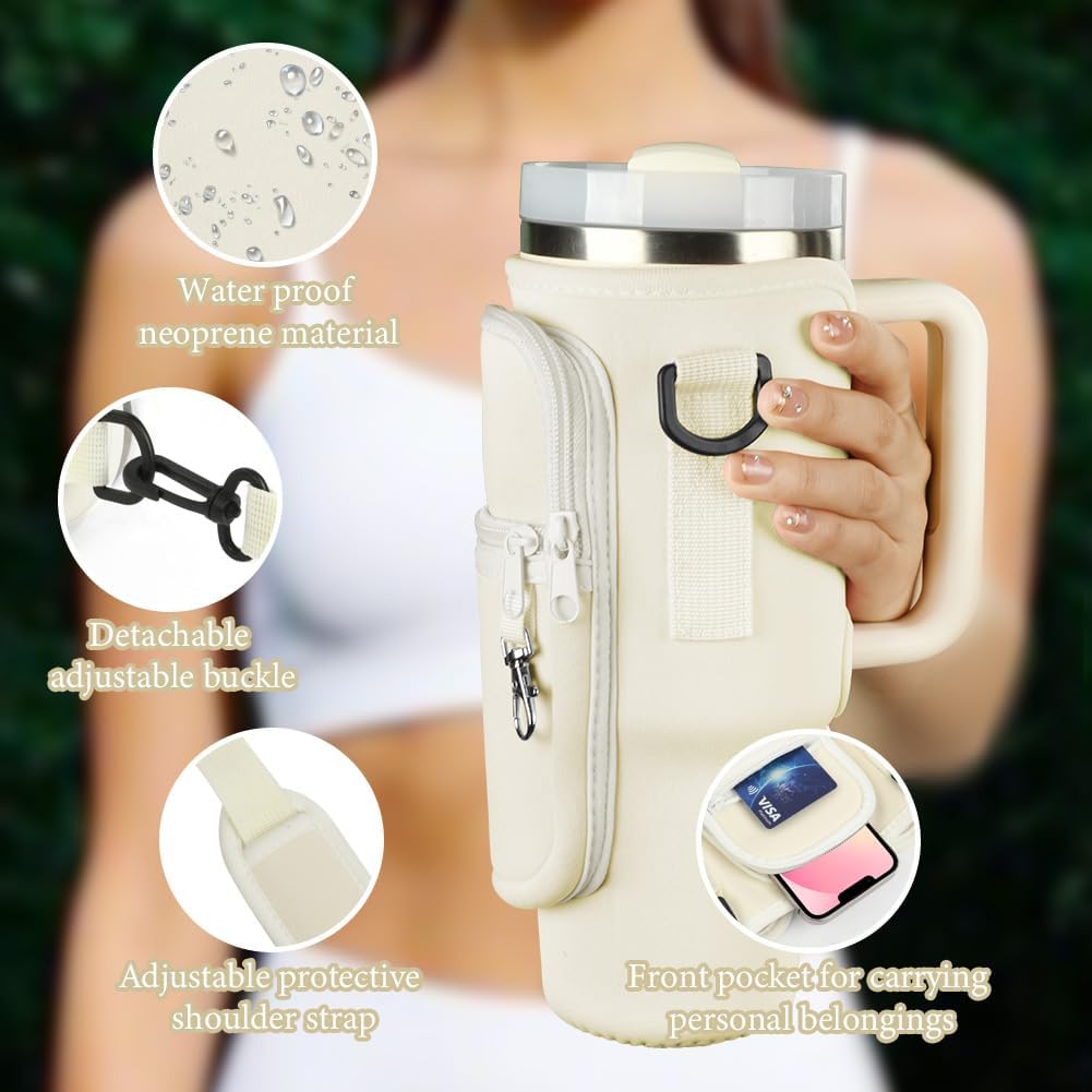 Thumbnail 5 de AYESY P3-STLBDWH241227-FBA draagtas voor drinkbeker van 40 oz, gebroken wit