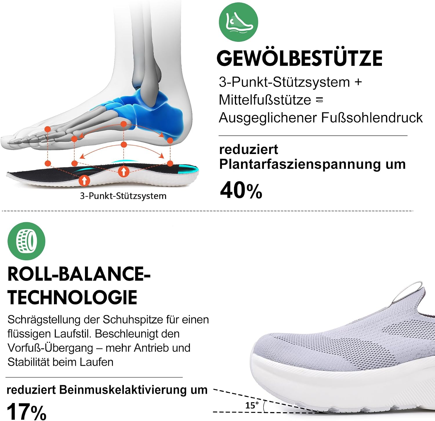 Detalle de JACKSHIBO Slip on Herren Sneakers