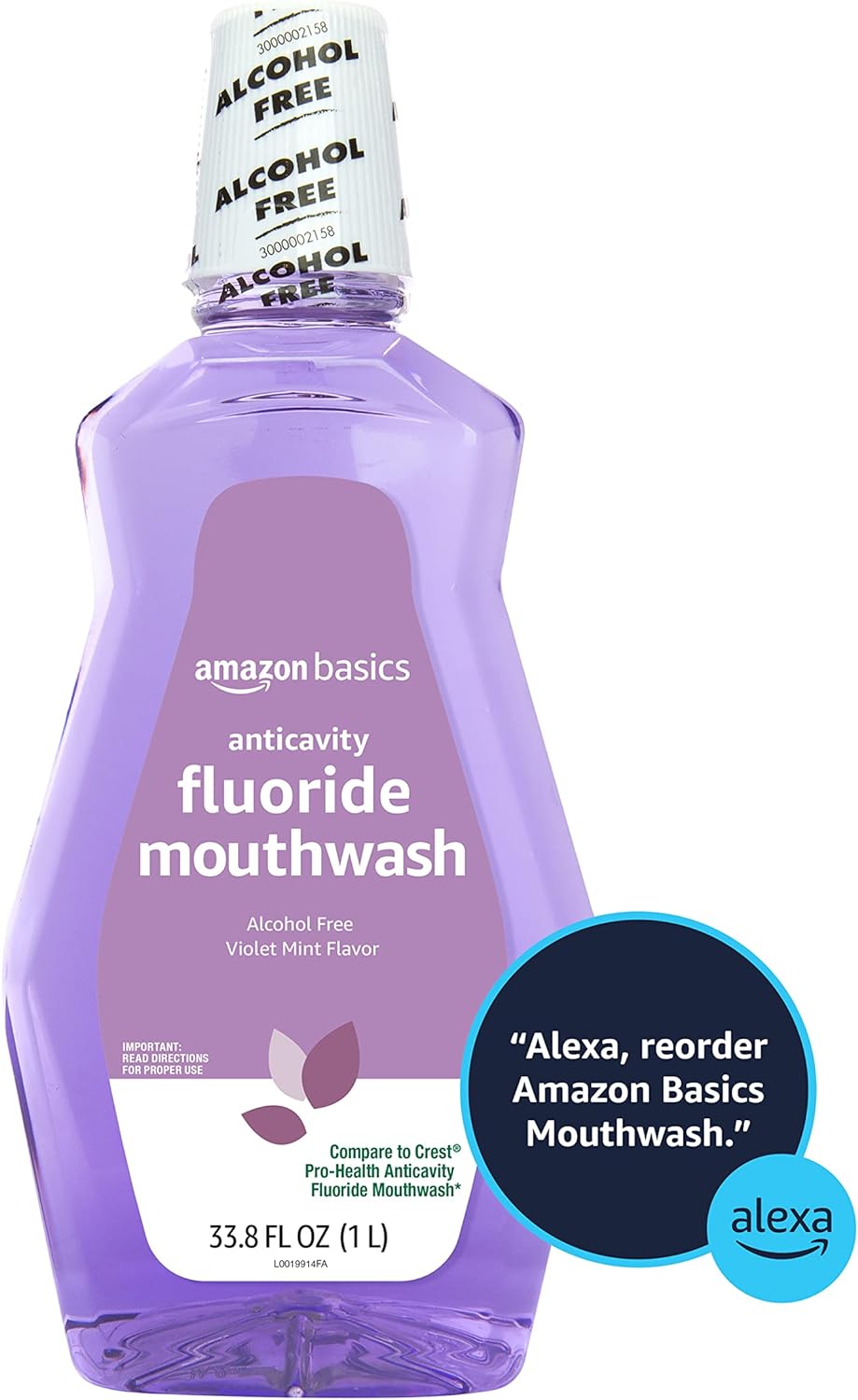 Thumbnail 2 de Amazon Basics Anticavity Fluoride Mouthwash (Alcohol-Free, Violet Mint), 1-Liter