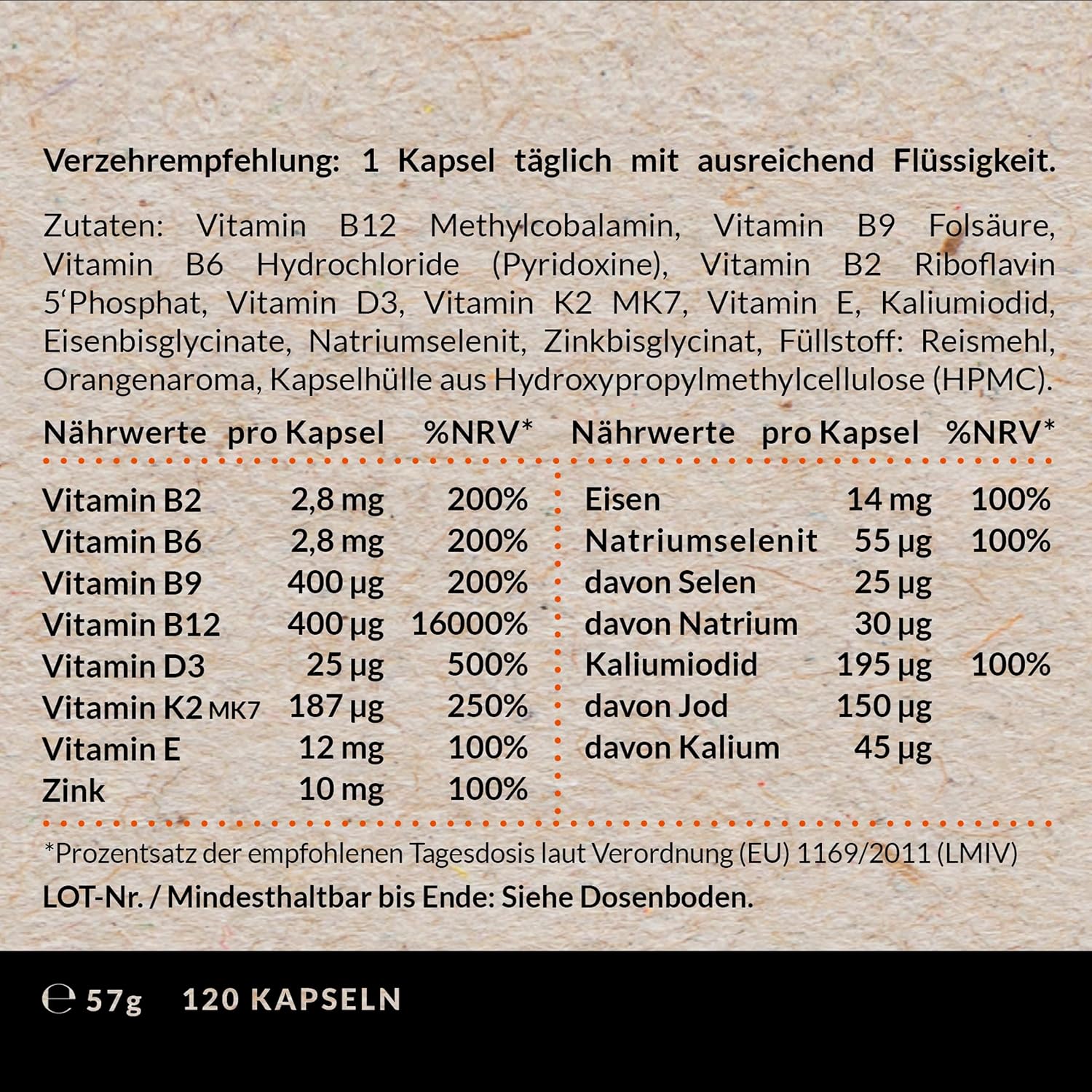 Detalle de Vegan Every Day Multivitamin 120 Kapseln