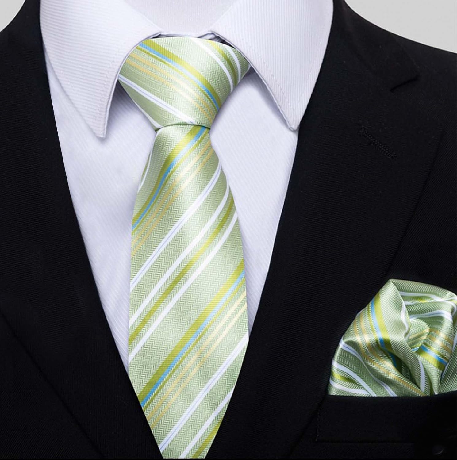 Thumbnail 5 de Alizeal Mens Long Sleeve Shirt, Necktie & Pocket Square Set